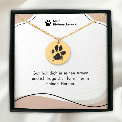 Haustier Andenken Halskette mit Pfotenabdruck